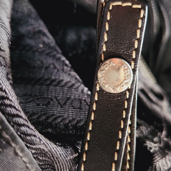 Prada Black Nylon Satchel Style Handmade Vintage Circa 90's - Picture 6 of 10